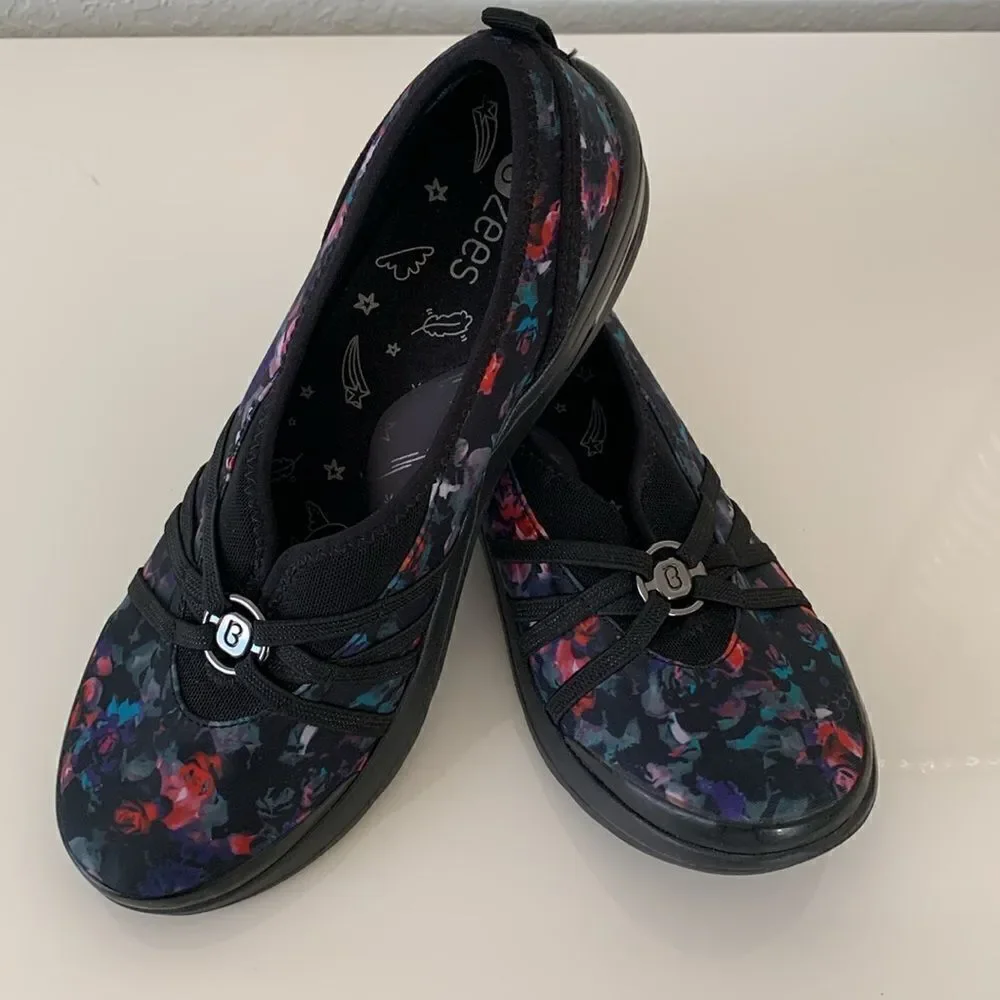 NWT B Zeeb Women’s Slip-On Black/Florals Shoes Size 9,5